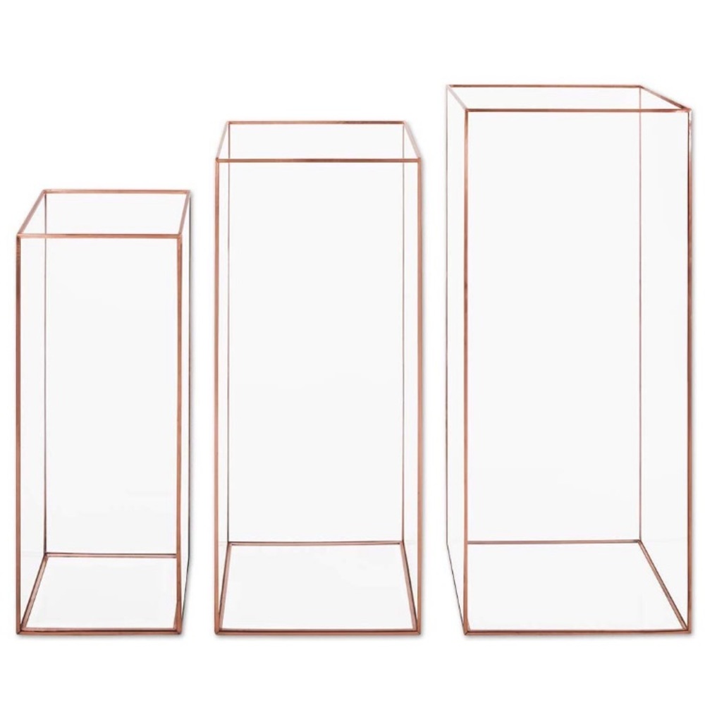 Set of 3 rectangular candle holders